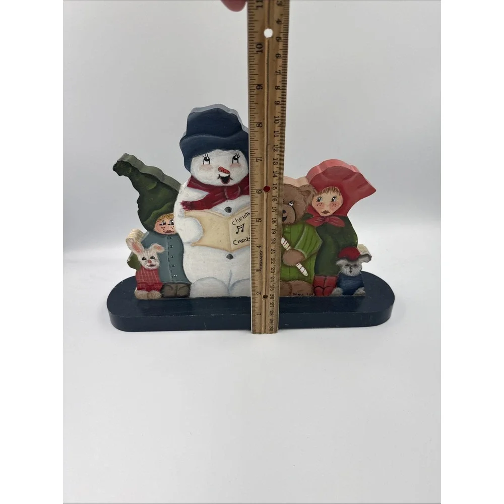 Handpainted 2005 Christmas Carolers Trio Wood Wall Shelf Sitter